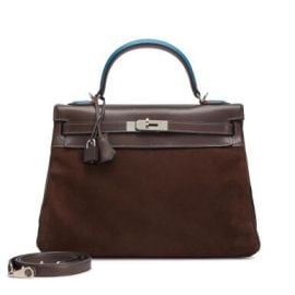 Limited Edition Chocolat Rouge H amp Bleu Zanzibar Veau Doblis and Barenia Grizzly Retourne Kelly 32 Au Pas Palladium Hardware 2018 Handbags amp Accessories Luxury Collectibles Sothebyx27s at Sothebys